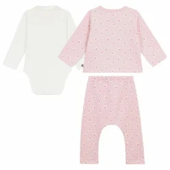Petit Bateau Ensemble Cardigan Pantalon et Body Fleuris Coton Bio | Rose Online