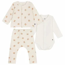 Petit Bateau Ensemble Cardigan Pantalon et Body Pandas | Ecru Online