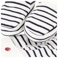 Petit Bateau Ensemble Chaussons et Bonnet Marinière |