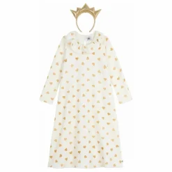 Discount Petit Bateau Ensemble Chemise de Nuit et Tiare Pailletée | Ecru