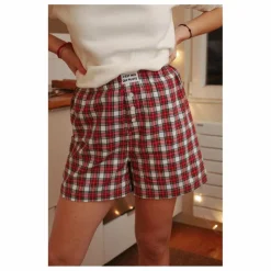 C'est moi qui pilote Ensemble Court Carreaux Tartan | Rouge Best