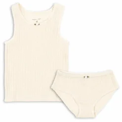 Konges Sløjd Ensemble Culotte et Débardeur Coton Bio | Ecru Hot