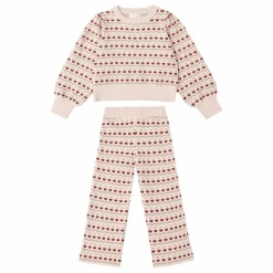 Enfant Rylee + Cru Robes, Combinaisons|Ensemble Pull et Pantalon Ruby Hearts |
