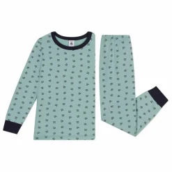Petit Bateau Ensemble Pyjama Molleton Ratons | Vert Outlet