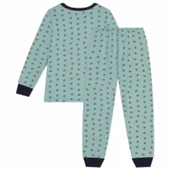 Petit Bateau Ensemble Pyjama Molleton Ratons | Vert Outlet