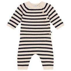 Hot Petit Bateau Ensemble Rayé Laine | Beige
