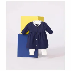Petit Bateau Bodies, Combinaisons|Combinaisons Et Bodies|Ensemble Robe Col Vareuse et Legging Coton Bio |