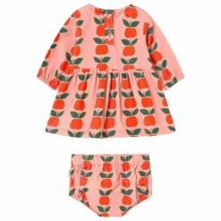 Tinycottons Ensemble Robe et Bloomer Pommes Velours Côtelé | Rose Clearance
