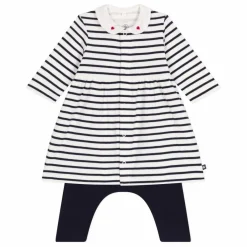 Petit Bateau Ensemble Robe et Legging Rayures | Bleu marine Sale