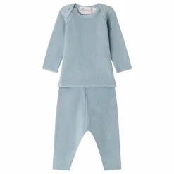 Bonpoint Ensemble Top et Pantalon Timi Eponge Bio | Bleu gris Outlet
