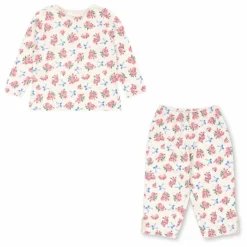 Best Konges Sløjd Ensemble T-shirt et Pantalon Gio Fleuri Coton Bio | Ecru