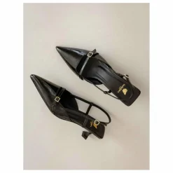 Bobbies Escarpins Reem Cuir Verni Froissé | Noir Outlet