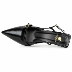 Bobbies Escarpins Reem Cuir Verni Froissé | Noir Outlet