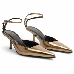 Femme BY FAR Escarpins Teese Métallisés Cuir d'Anguille |