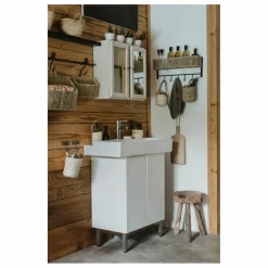 Cosydar Meubles De Rangement|Etagère en métal et feuille de palmier |