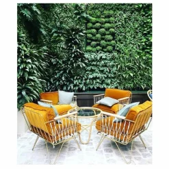 Honoré Canapés, Fauteuils|Fauteuil Croisette doré mat epoxy, velours |