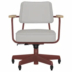 Vitra Fauteuil de bureau Direction Pivotant, piètement japonese red - Jean Prouvé |