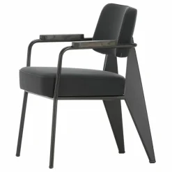 Vitra Chaises, Tabourets, Bancs|Fauteuil Direction, piétement noir foncé- Jean Prouvé |