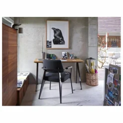 Vitra Chaises, Tabourets, Bancs|Fauteuil Direction, piétement noir foncé- Jean Prouvé |