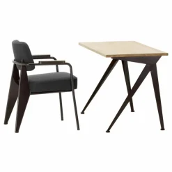 Vitra Chaises, Tabourets, Bancs|Fauteuil Direction, piétement noir foncé- Jean Prouvé |