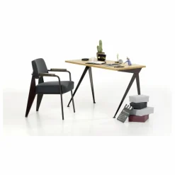 Vitra Chaises, Tabourets, Bancs|Fauteuil Direction, piétement noir foncé- Jean Prouvé |