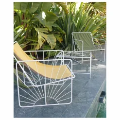 New Honoré Fauteuil Eldorado outdoor soleil en toile déperlante | Blanc