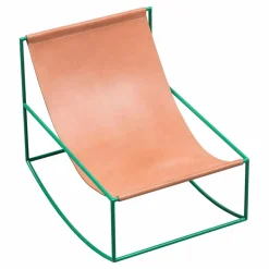Valerie Objects Fauteuil en cuir Rocking Chair Vert Online