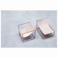 Discount Valerie Objects Fauteuil en cuir Solo Seat Rouge