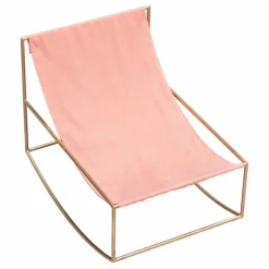 Hot Valerie Objects Fauteuil en lin Rocking Chair Rose