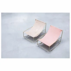 Hot Valerie Objects Fauteuil en lin Rocking Chair Rose