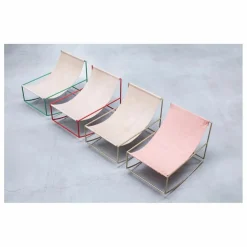 Hot Valerie Objects Fauteuil en lin Rocking Chair Rose