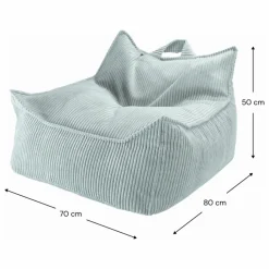 Wigiwama Fauteuil en velours côtelé | Bleu Clair