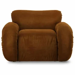 Outlet HKliving Fauteuil lounge en velours Arc | Caramel