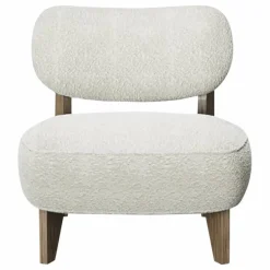 Panac Edition Fauteuil Nicolo en bouclette et chêne fumé - 65 cm |