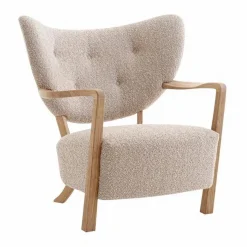 Discount & Tradition Fauteuil Wulff ATD2, piétement en chêne | Beige