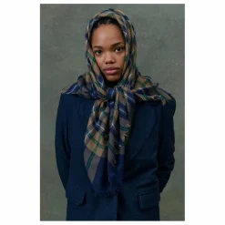 Outlet Louise Misha Foulard Mekness Carreaux Laine - Collection Femme | Bleu