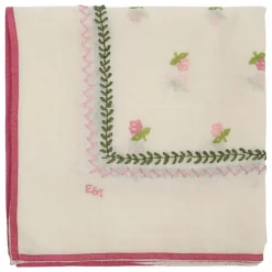 Femme Emile et Ida Foulard Roses Brodé Laine |