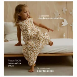 Les Petites Billes Gigoteuses, Tours De Lit|Gigoteuses, Emmaillotage|Gigoteuse à pieds multi-saisons réversible Ourson |