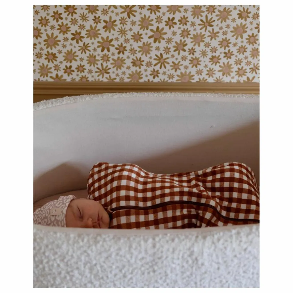 Hot Tante Reine Gigoteuse d'emmaillotage en coton bio Vichy | Caramel