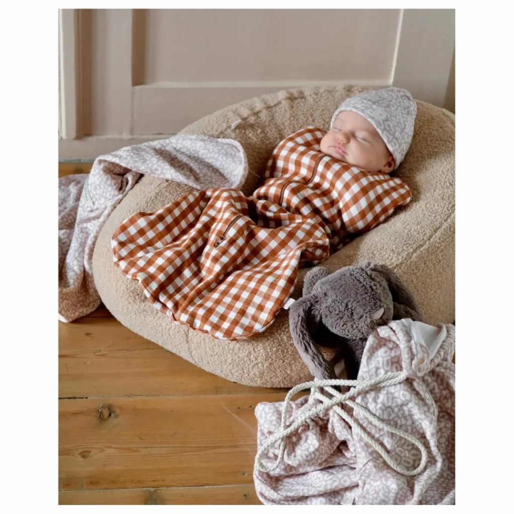 Hot Tante Reine Gigoteuse d'emmaillotage en coton bio Vichy | Caramel