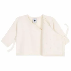 Petit Bateau Gilet Cache-Cœur Pointelle Laine | Ecru Discount