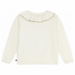 New Petit Bateau Gilet Col Pailleté Laine | Ecru