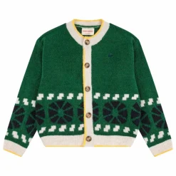 New Bobo Choses Gilet Jacquard Laine | Vert