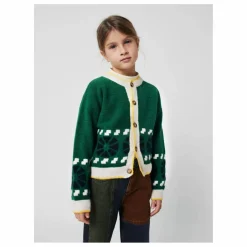 New Bobo Choses Gilet Jacquard Laine | Vert