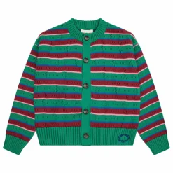 Bobo Choses Gilet Rayé Coton Bio | Vert