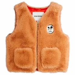 Discount Mini Rodini Gilet Ritzratz Façon Fourrure | Rose pêche
