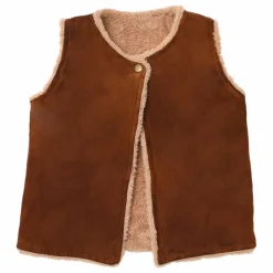 New Lililotte Gilet Sans Manches Agathe Façon Fourrure Bébé | Marron