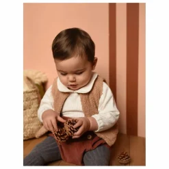 New Lililotte Gilet Sans Manches Agathe Façon Fourrure Bébé | Marron