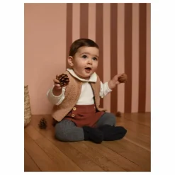 New Lililotte Gilet Sans Manches Agathe Façon Fourrure Bébé | Marron