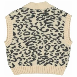 Enfant Piupiuchick Gilet Sans Manches Léopard Laine |
